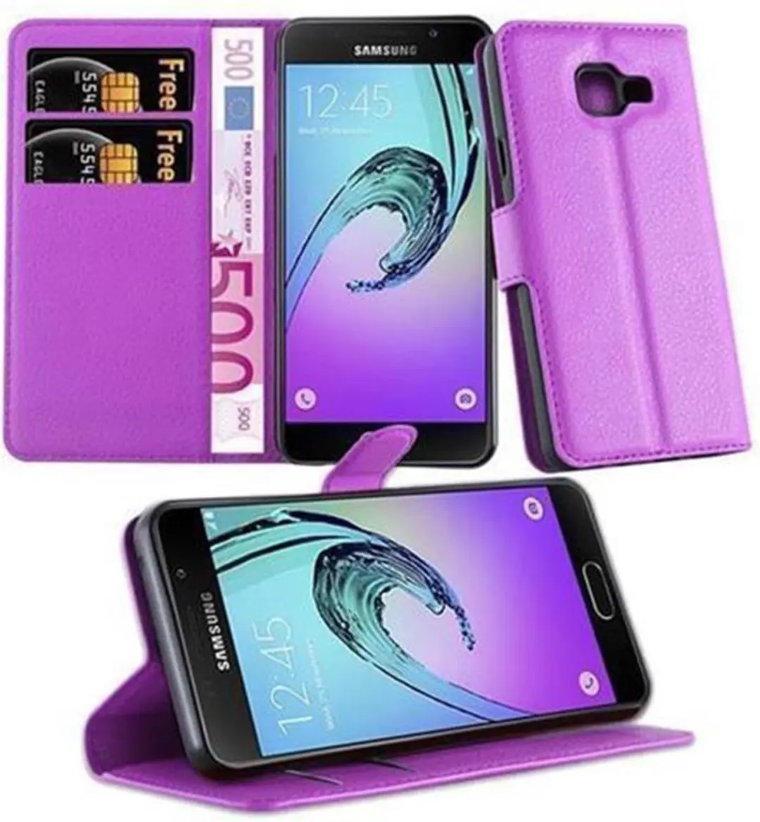 Cadorabo Hoesje geschikt voor Samsung Galaxy A3 2016 in MANGAAN PAARS