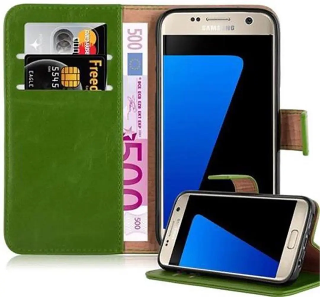 Cadorabo Hoesje geschikt voor Samsung Galaxy S7 in GRAS GROEN