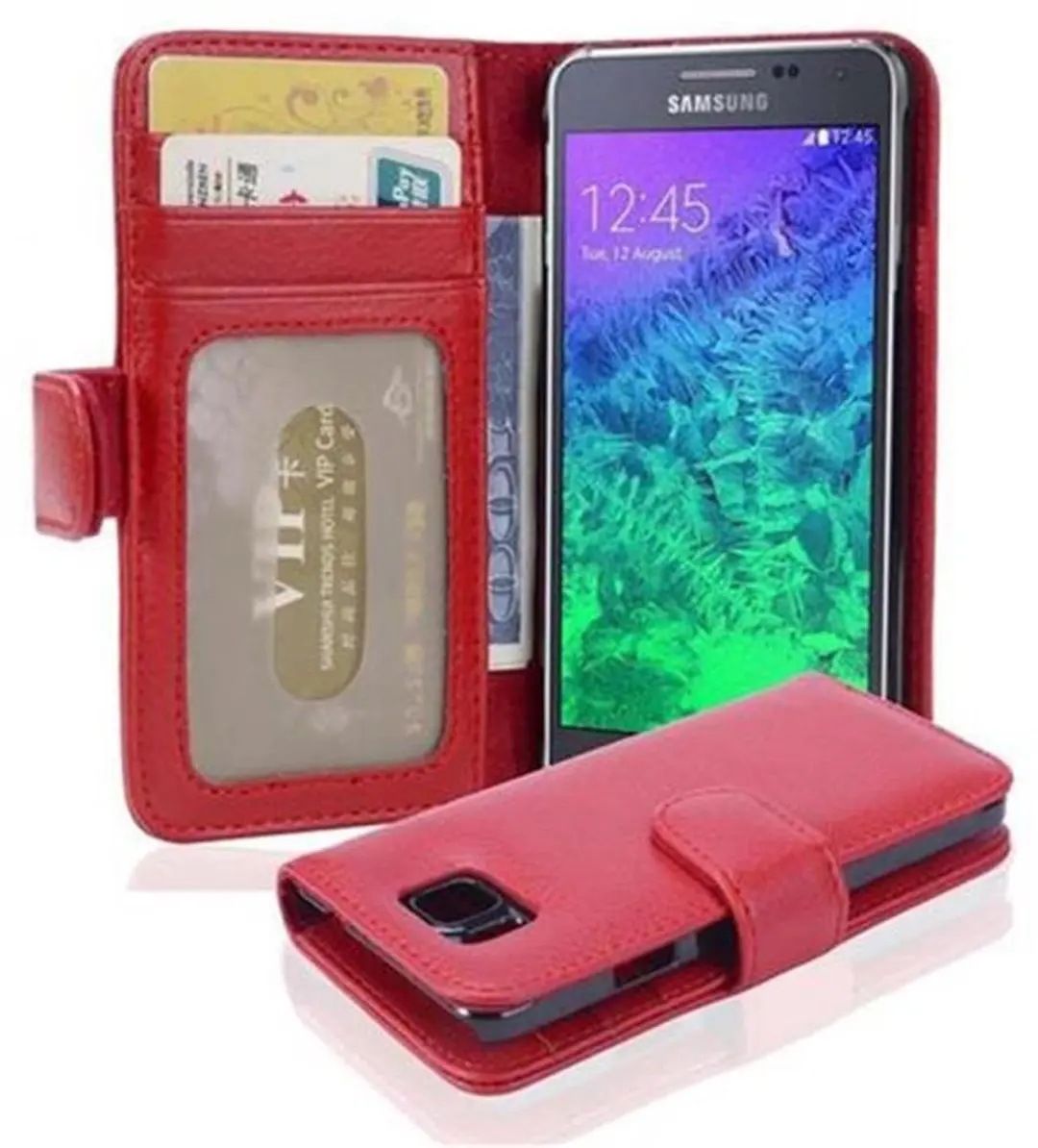 Cadorabo Hoesje geschikt voor Samsung Galaxy ALPHA in INFERNO ROOD
