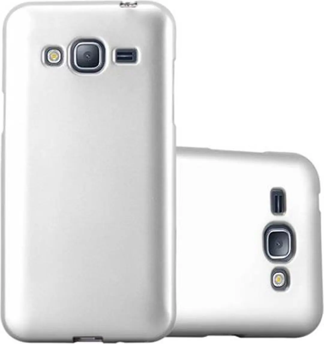 Cadorabo Hoesje geschikt voor Samsung Galaxy J3 2016 in METALLIC ZILVER