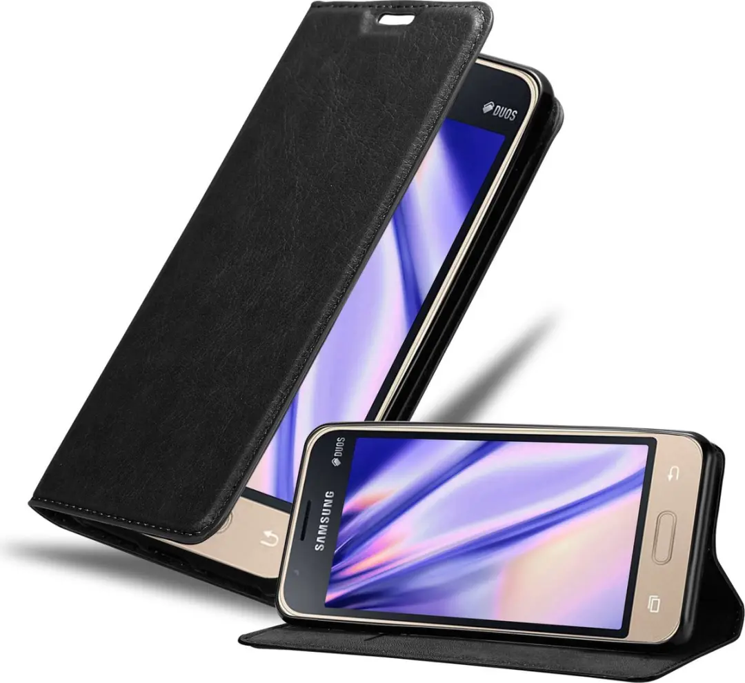 Cadorabo Hoesje geschikt voor Samsung Galaxy J1 MINI in ZWARTE NACHT