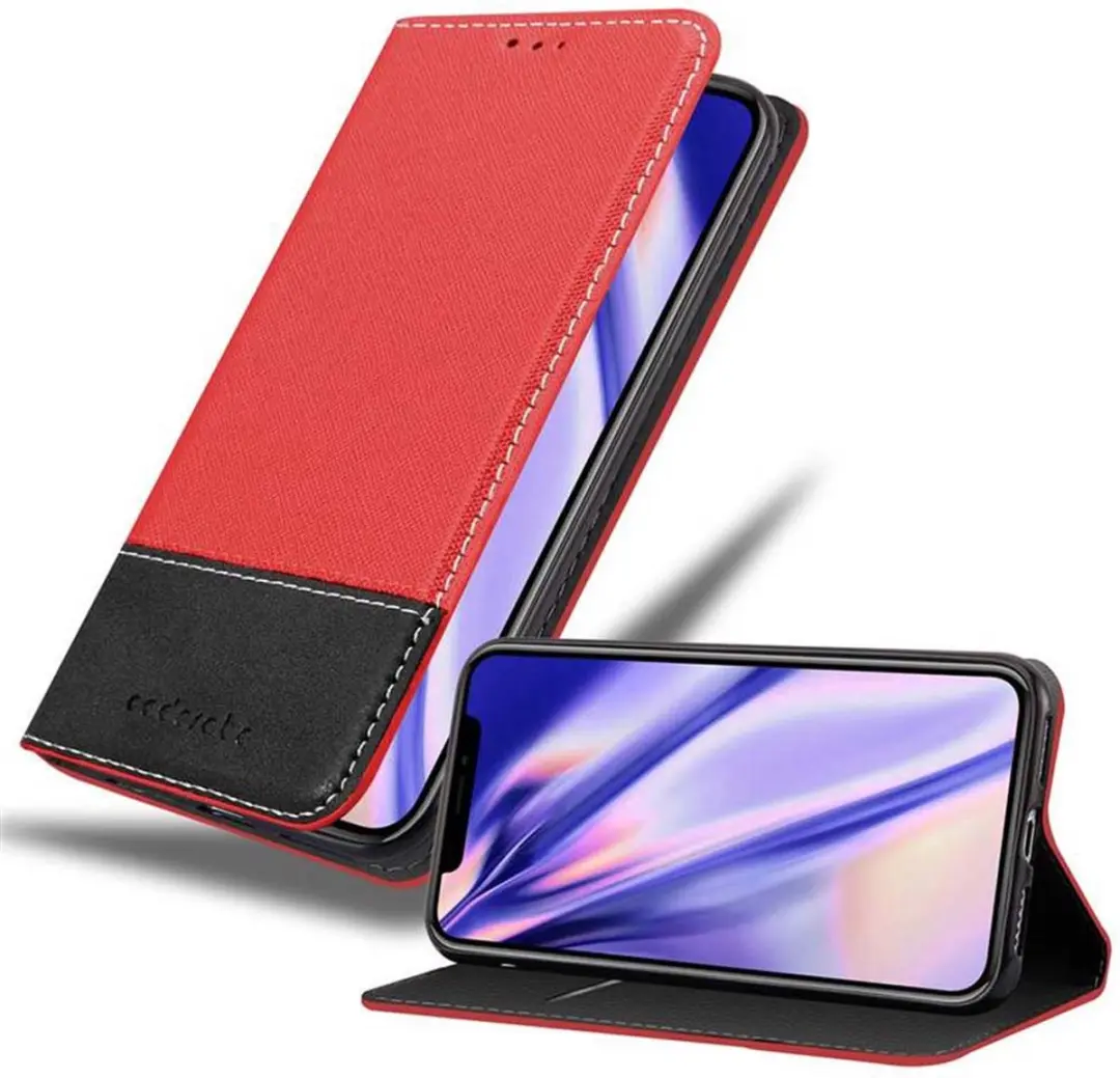 Cadorabo Hoesje geschikt voor Apple iPhone X / XS in ROOD ZWART