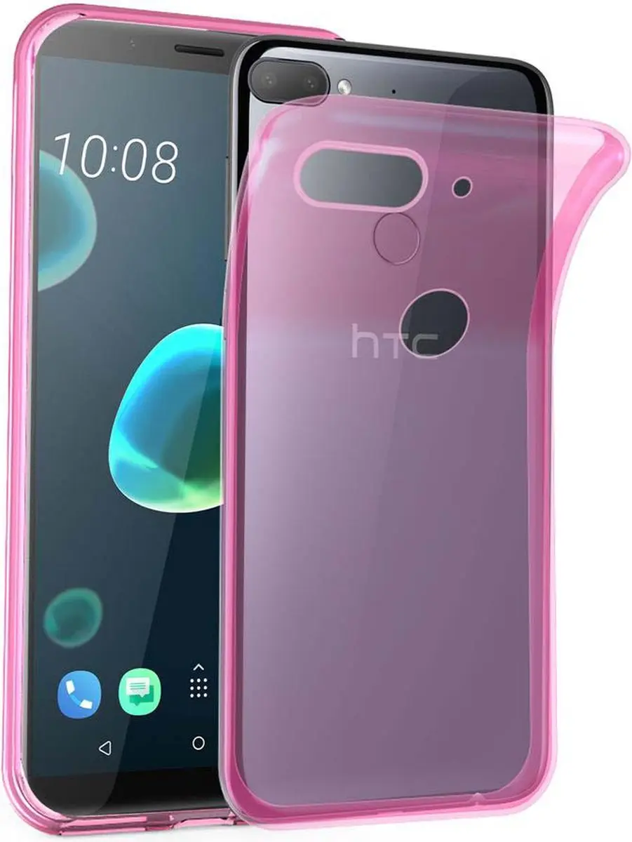 Cadorabo Hoesje geschikt voor HTC Desire 12 PLUS in TRANSPARANT ROZE