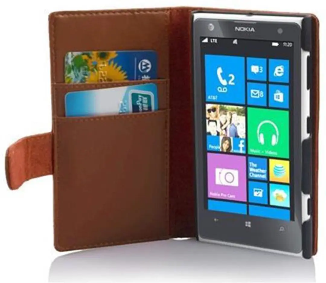 Cadorabo Hoesje geschikt voor Nokia Lumia 1020 in CACAO BRUIN