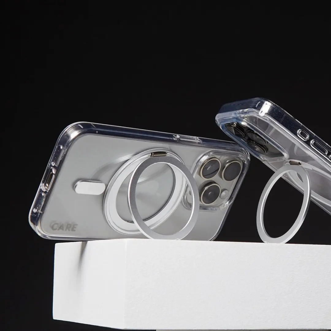 PanzerGlass CARE Feature Case iPhone 16 - Transparant Zilver Kickstand - afbeelding 3 van 6