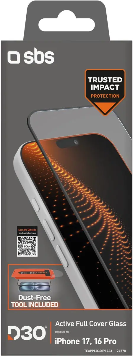 SBS Screenprotector Apple TEAPPLD3OIP1763 - Transparant - afbeelding 3 van 5