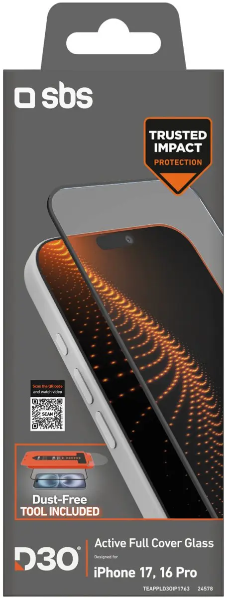 SBS Screenprotector Apple TEAPPLD3OIP1763 - Transparant - afbeelding 2 van 5