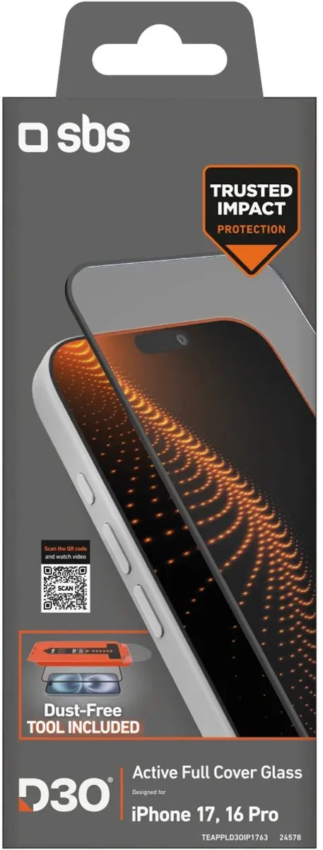 SBS Screenprotector Apple TEAPPLD3OIP1763 - Transparant - afbeelding 5 van 5