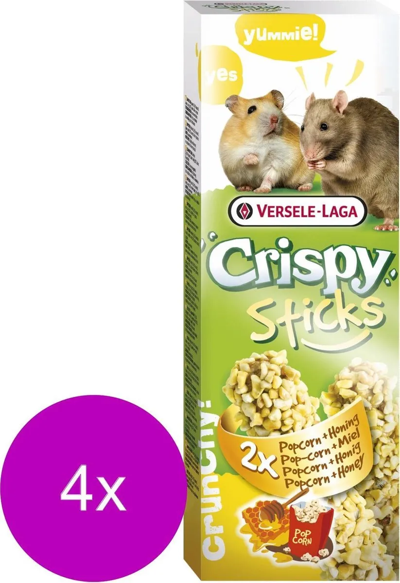 Versele-Laga Crispy Sticks Hamster & Rat - 4x Popcorn