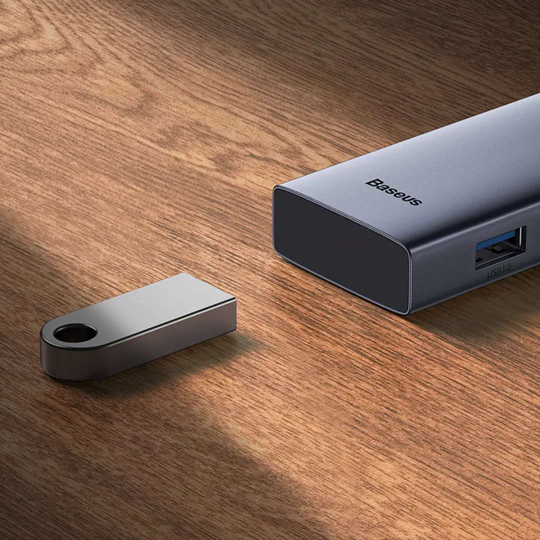 Baseus UltraJoy 5-Poorts USB Hub - Grijs