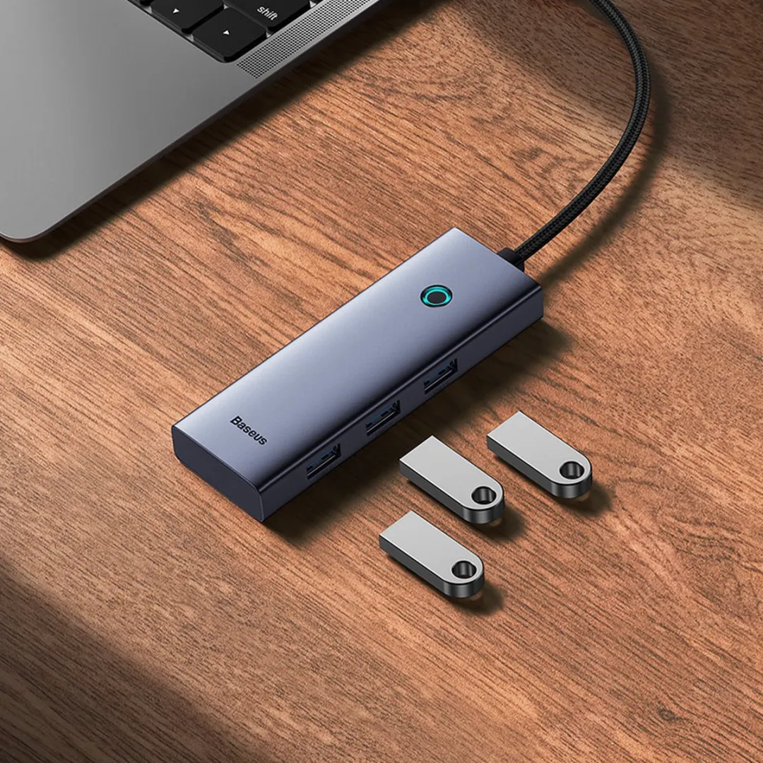 Baseus UltraJoy 5-Poorts USB Hub - Grijs