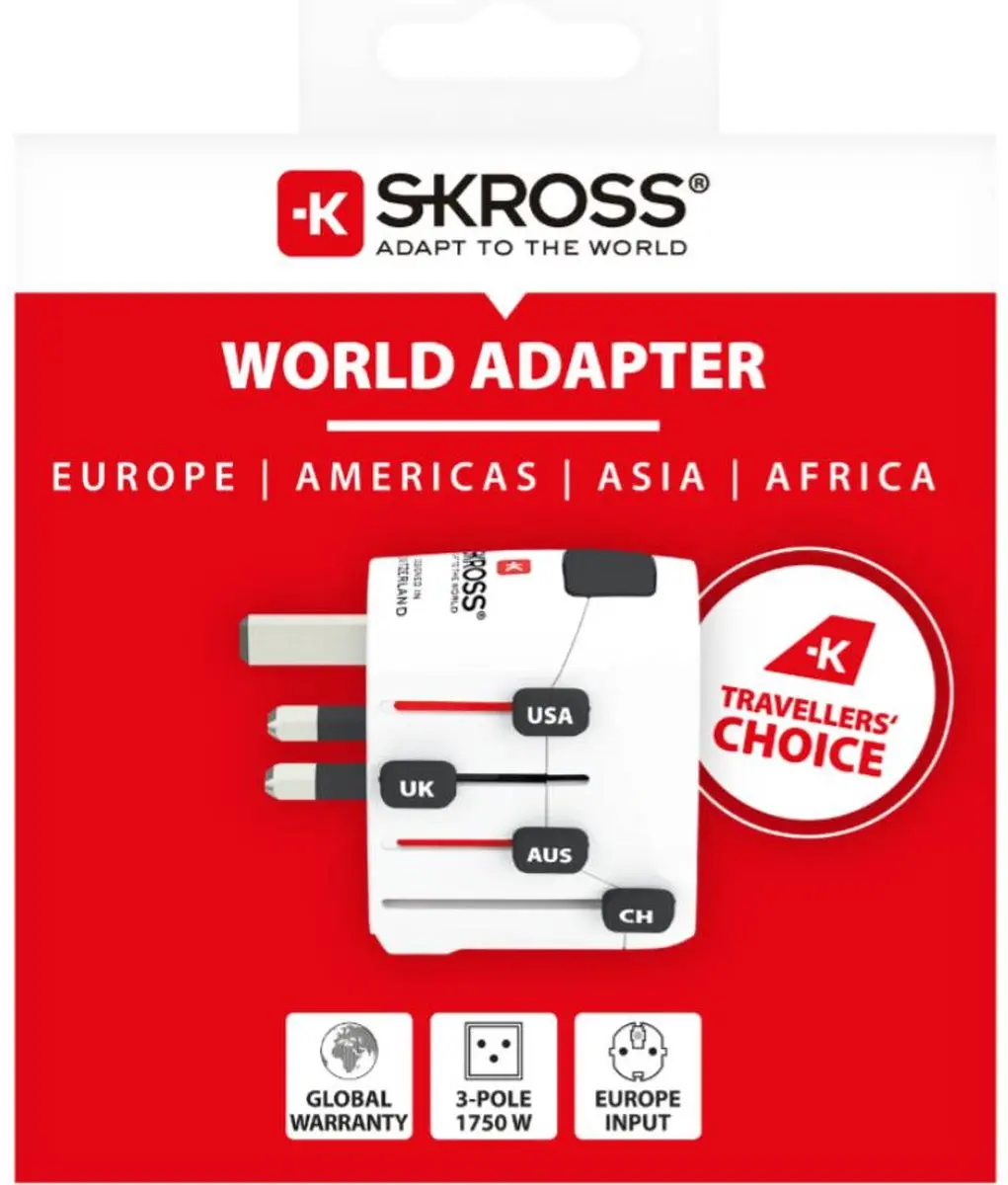 Skross 1.103145 Wereldreisadapter - Wit - afbeelding 3 van 6