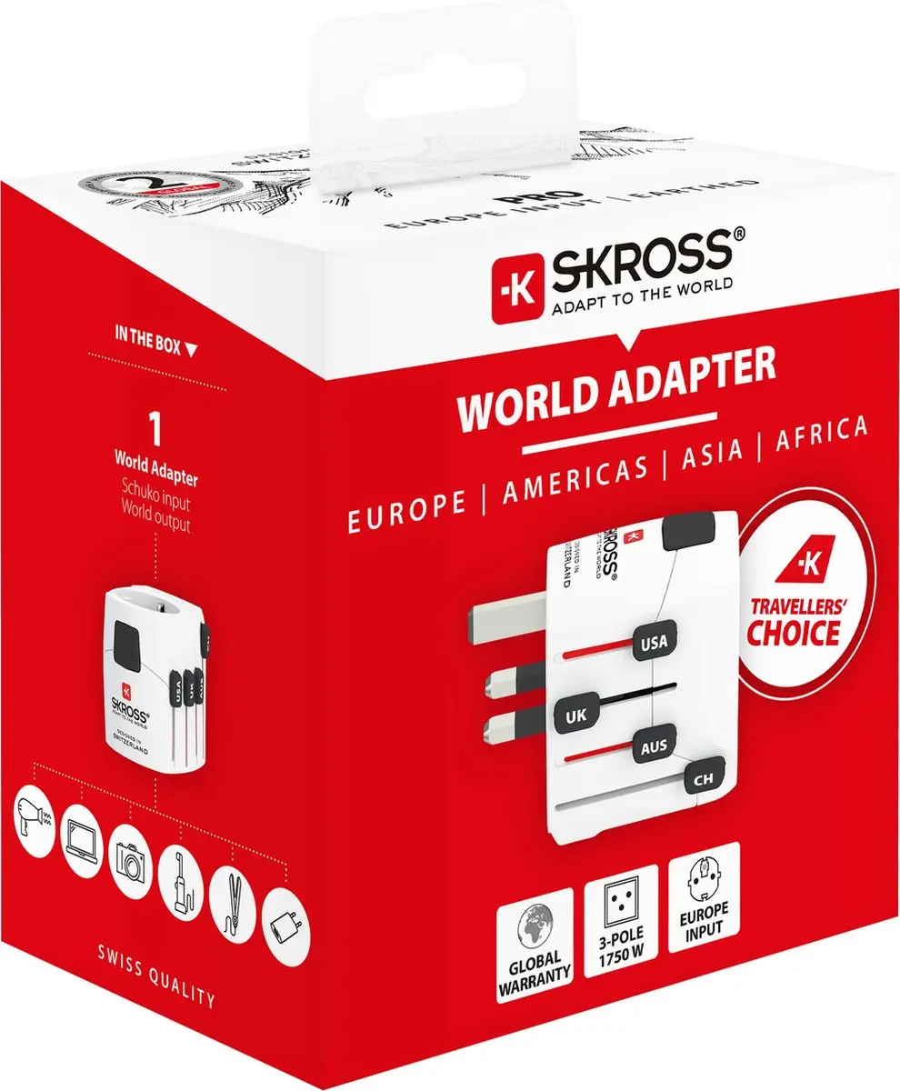 Skross 1.103145 Wereldreisadapter - Wit - afbeelding 4 van 6