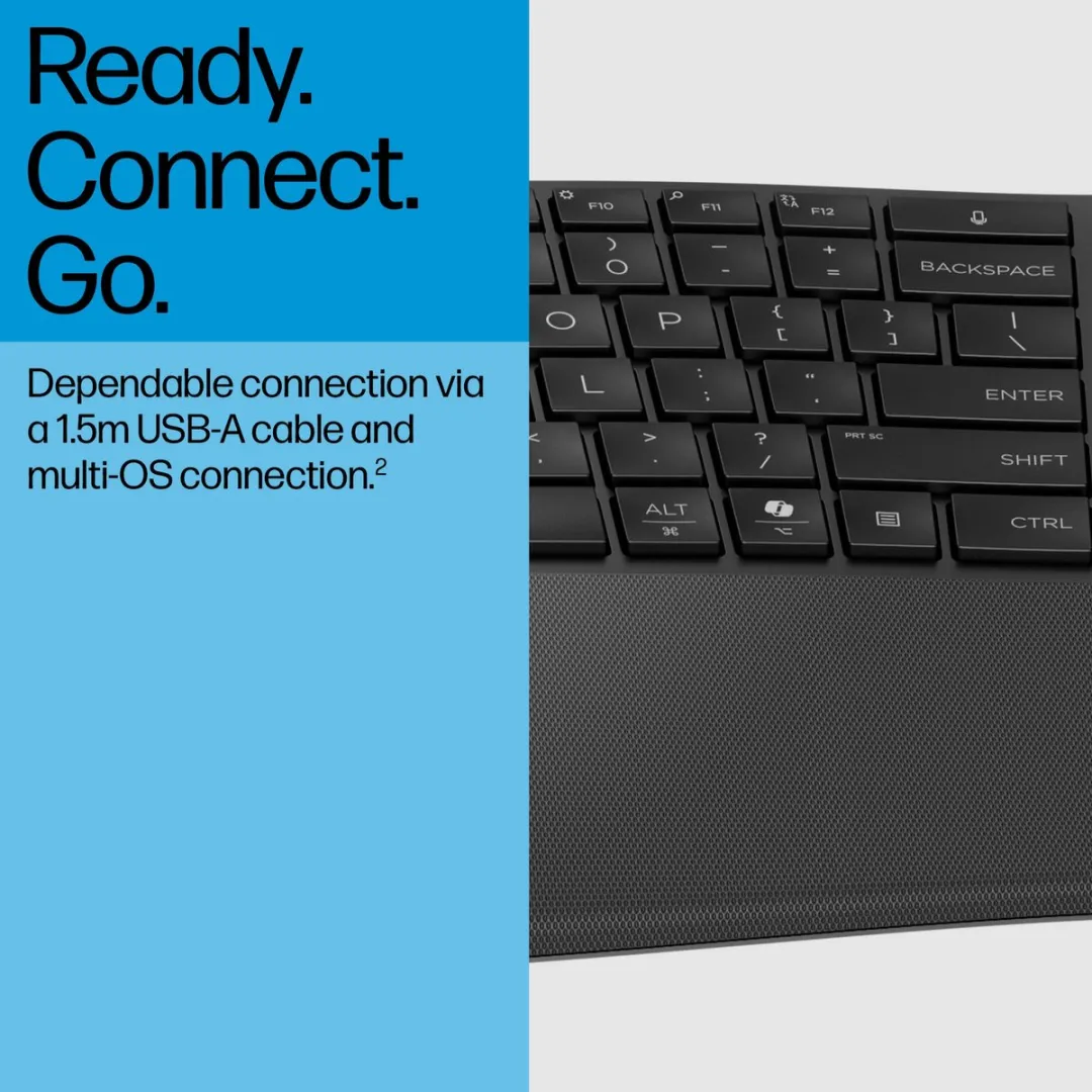 HP 480 Comfort Toetsenbord QWERTY - Zwart