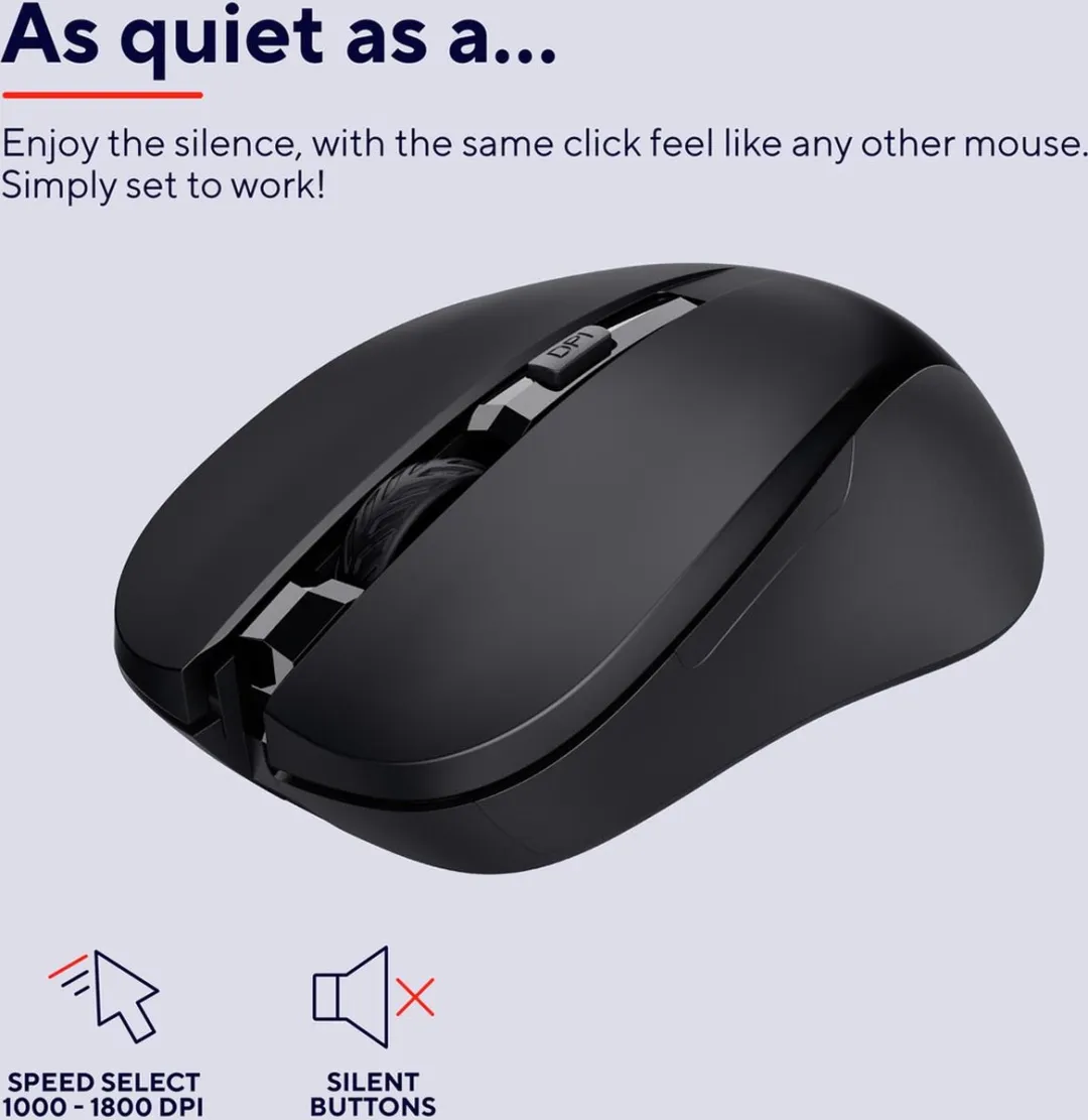 Trust Mydo 25084 Draadloze Muis - 1800 DPI - Zwart