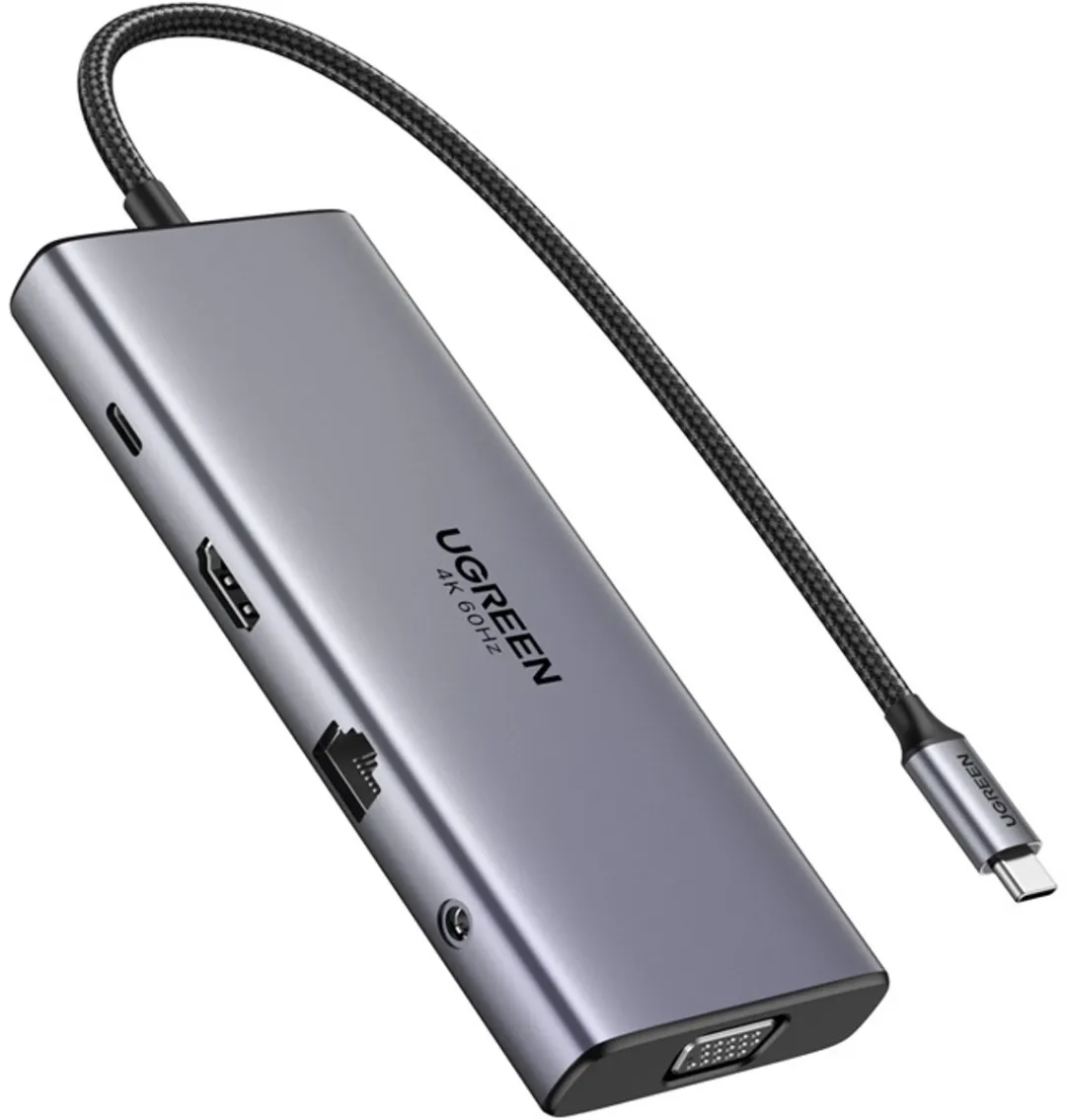 UGREEN USB-C Hub 2x USB-C 10Gbps 4K60Hz PD RJ45