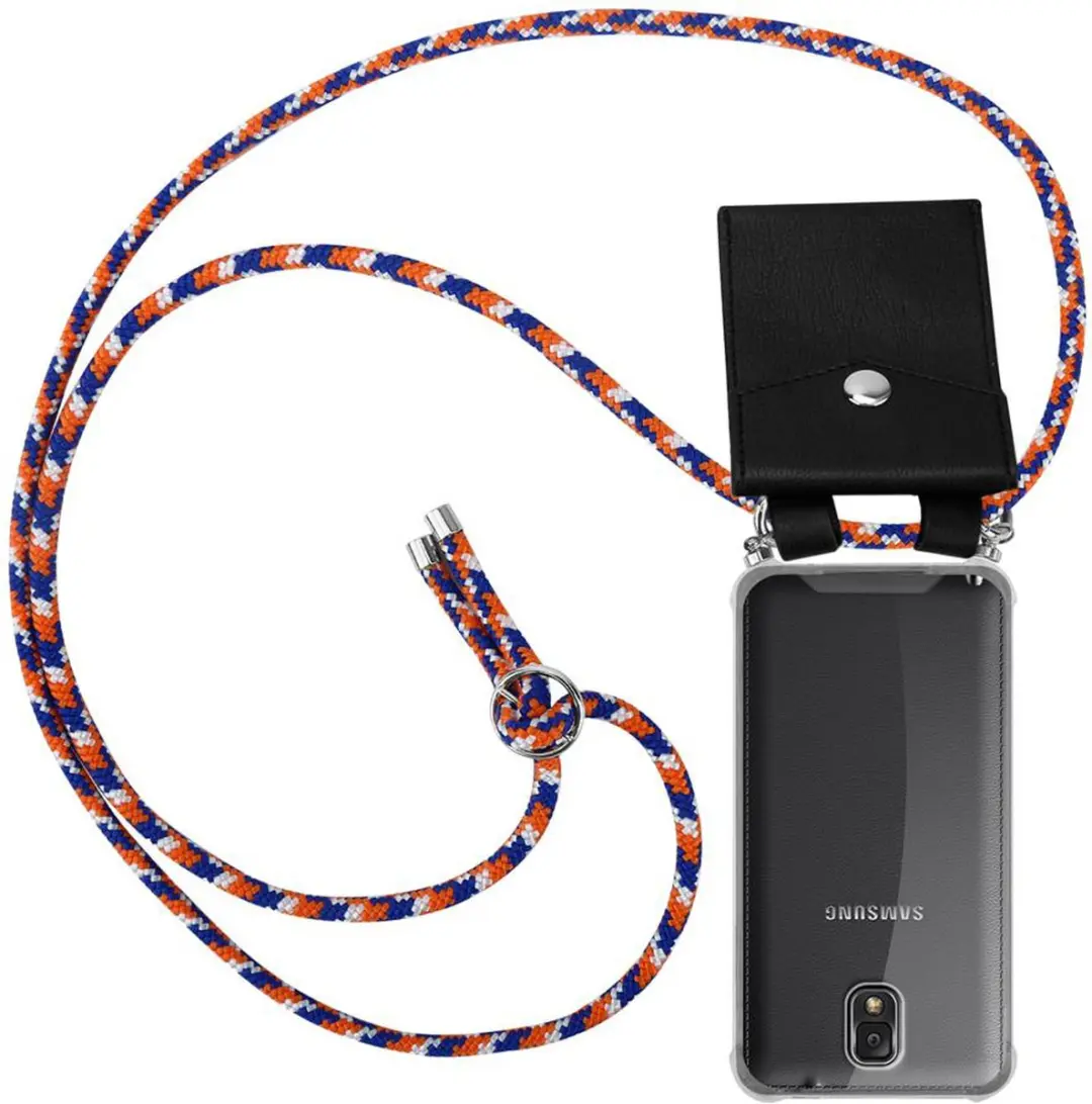 Cadorabo Hoesje geschikt voor Samsung Galaxy NOTE 3 in ORANJE BLAUW WIT