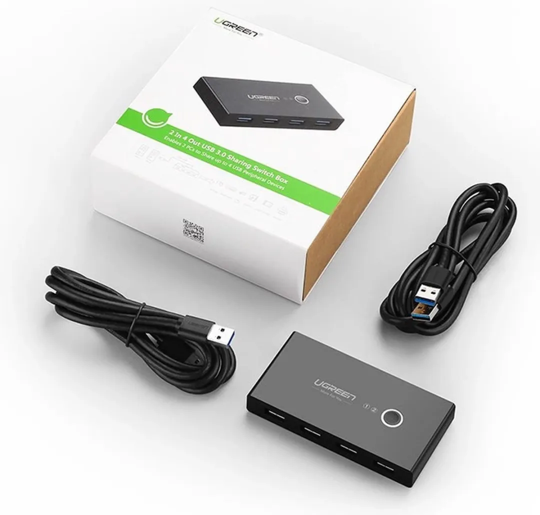 Ugreen US216 HUB-schakelaar 4x USB 3.2 Gen 1 - Zwart