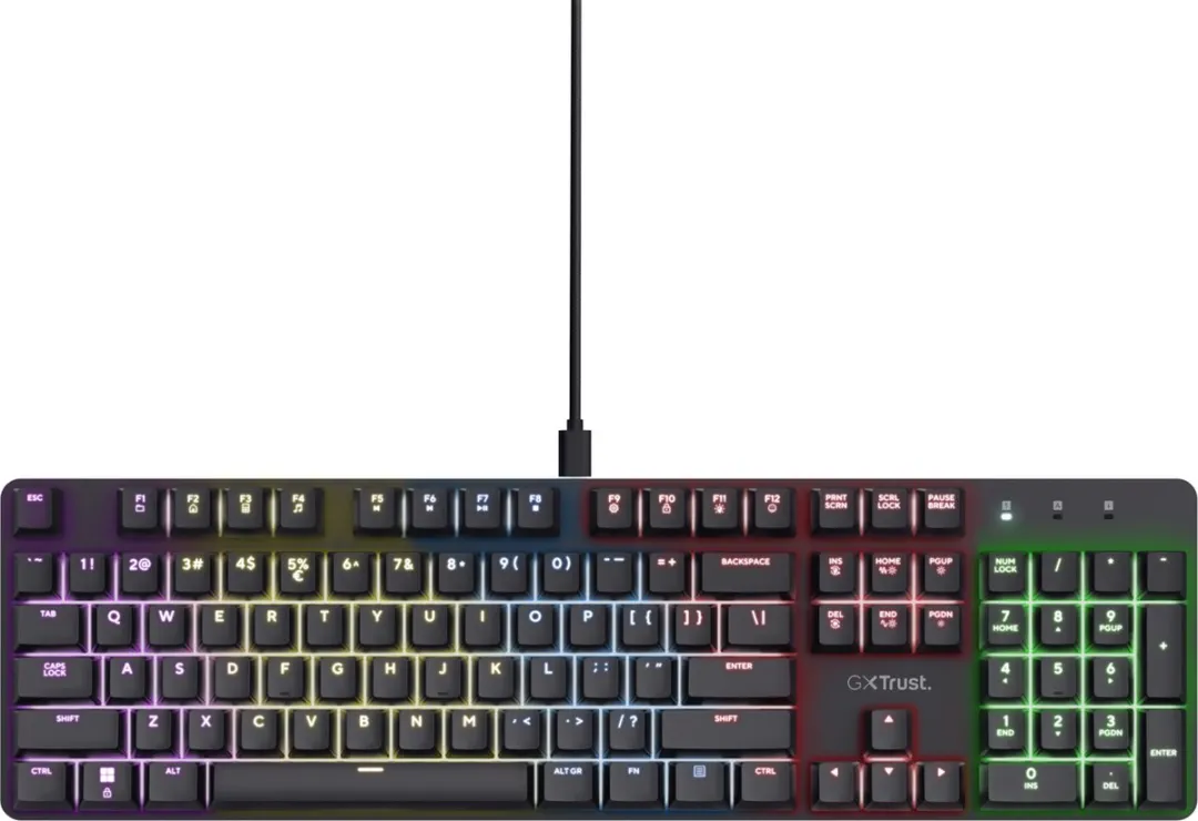 Trust GXT 871 Zora Mechanisch Gamingtoetsenbord - Lineaire Switches - Zwart