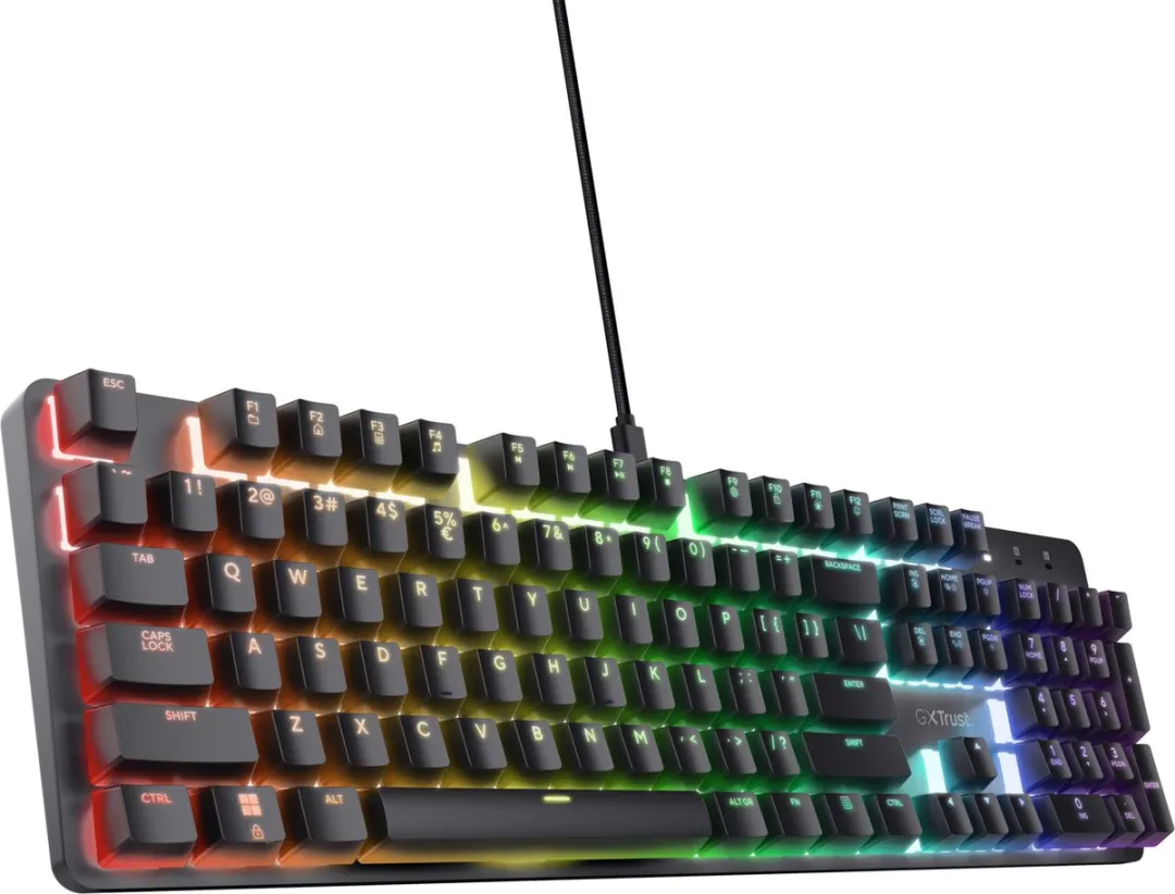 Trust GXT 871 Zora Mechanisch Gamingtoetsenbord - Lineaire Switches - Zwart
