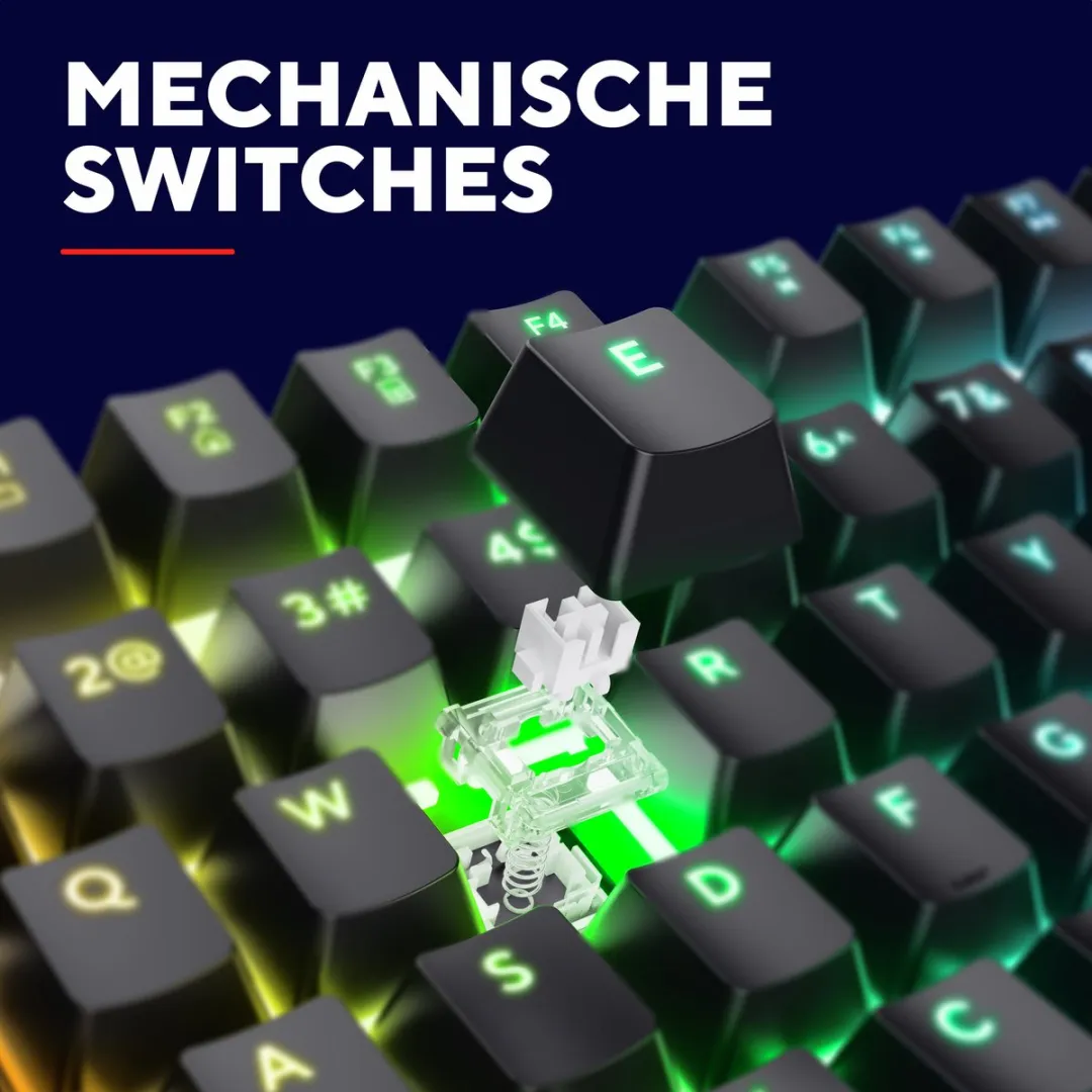 Trust GXT 871 Zora Mechanisch Gamingtoetsenbord - Lineaire Switches - Zwart