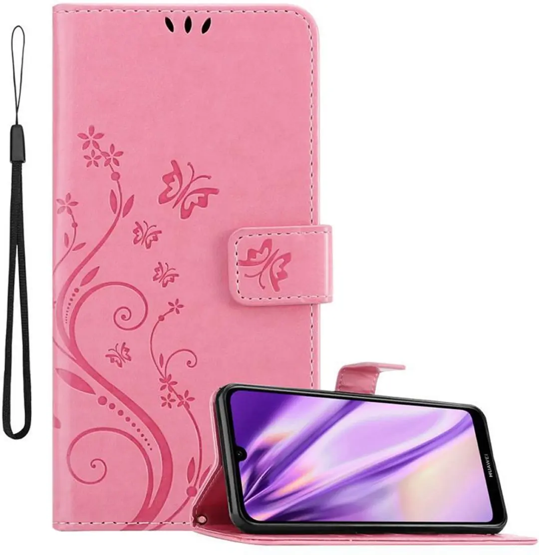 Cadorabo Hoesje geschikt voor Huawei Y6 2019 in BLOEMEN ROZE