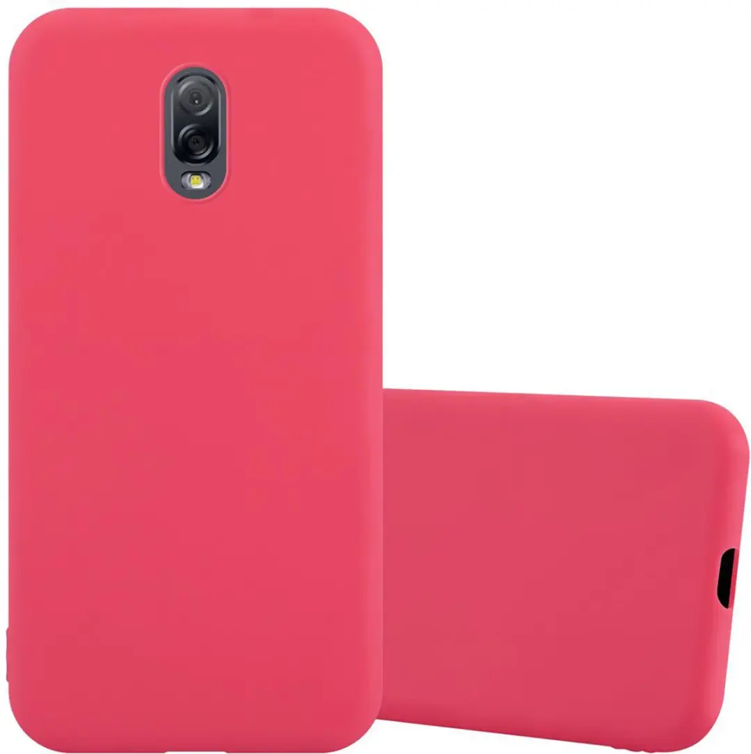 Cadorabo Hoesje geschikt voor Samsung Galaxy J7 PLUS / C8 in CANDY ROOD