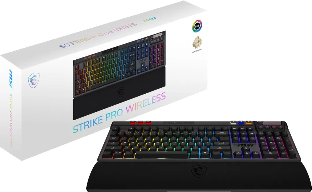 MSI STRIKE PRO WIRELESS Gamingtoetsenbord - Kailh Silent Pro