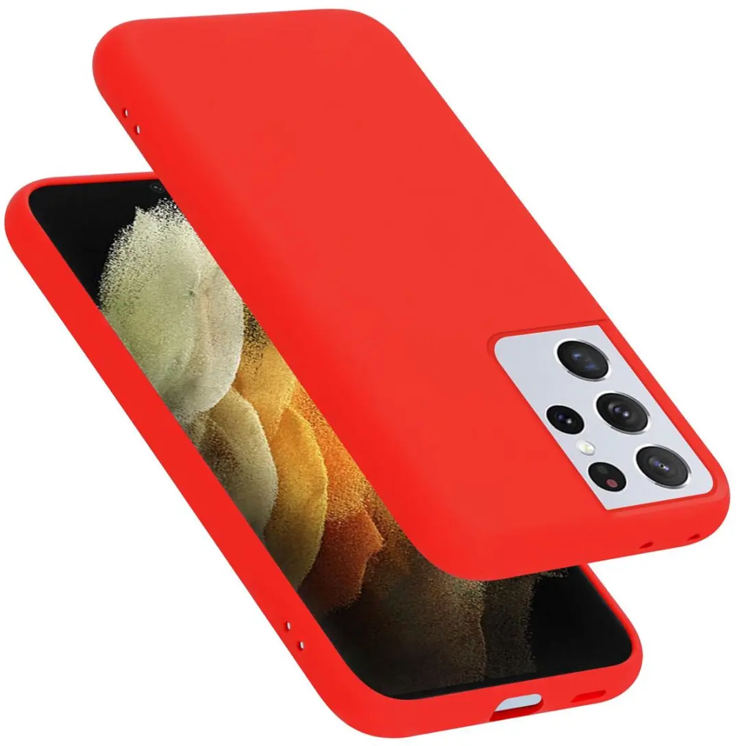 Cadorabo Hoesje geschikt voor Samsung Galaxy S21 ULTRA in LIQUID ROOD