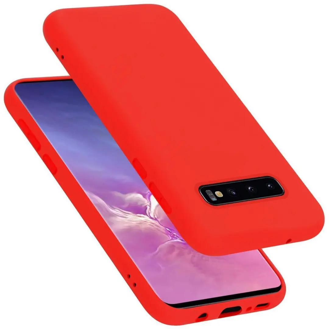 Cadorabo Hoesje geschikt voor Samsung Galaxy S10 PLUS in LIQUID ROOD