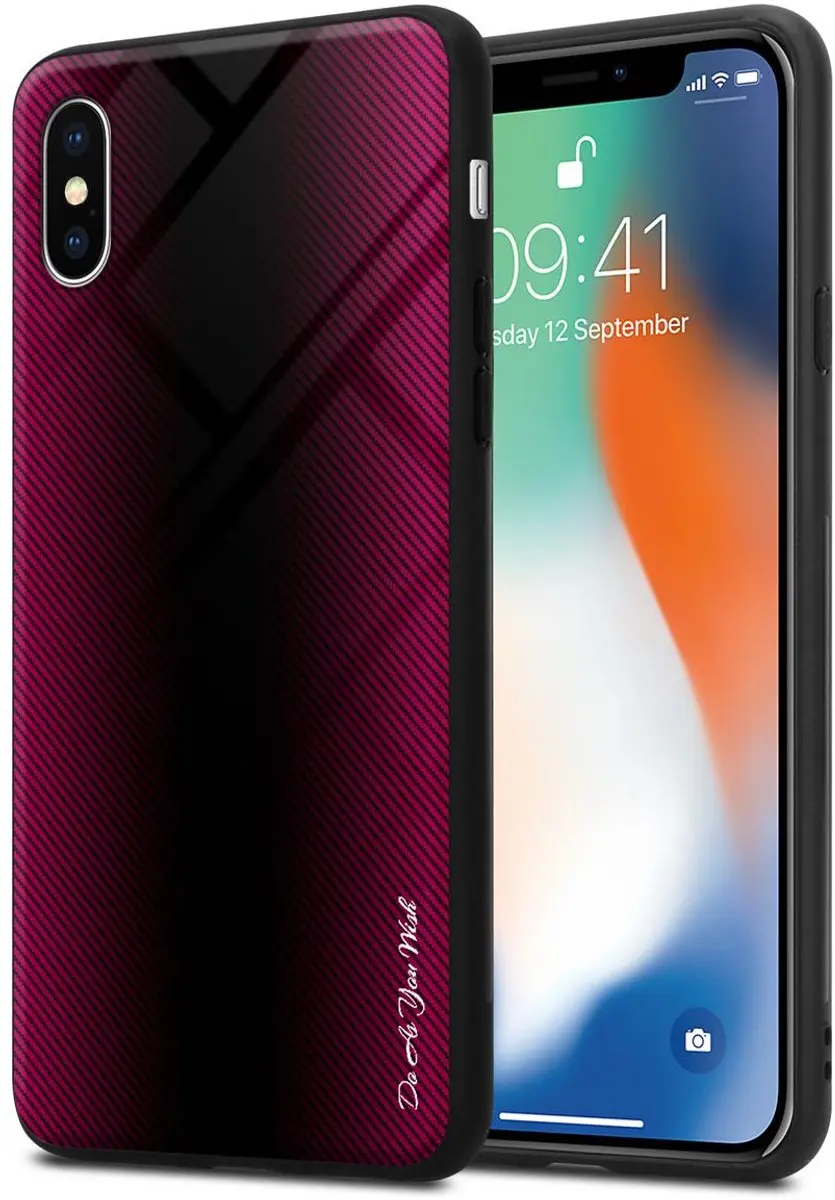 Cadorabo Hoesje geschikt voor Apple iPhone X / XS in PAARS ROZE