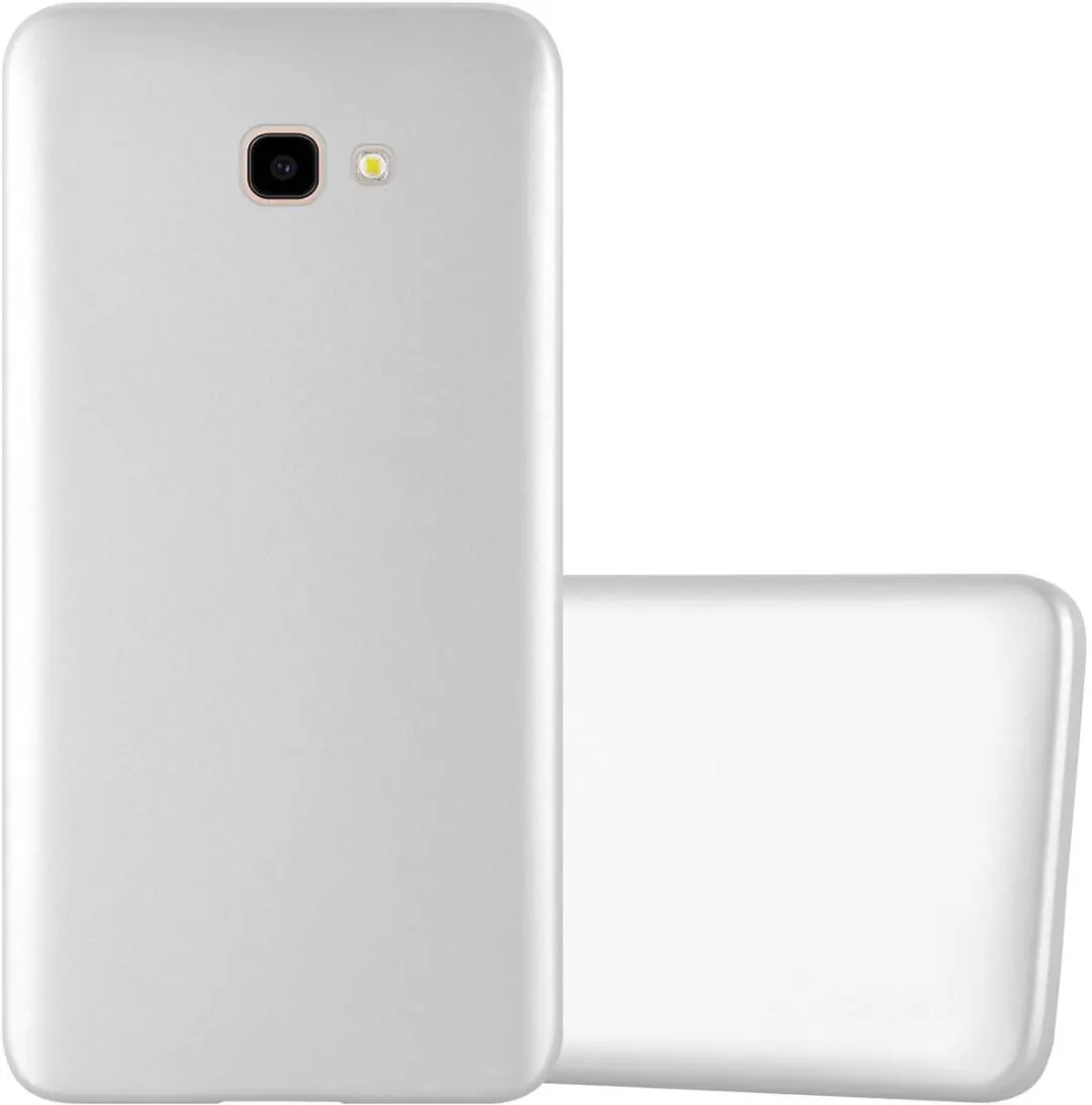 Cadorabo Hoesje geschikt voor Samsung Galaxy J4 PLUS in METALLIC ZILVER