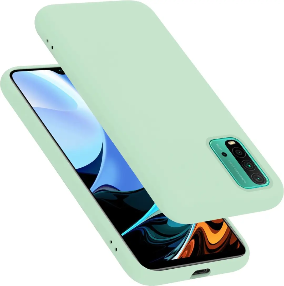 Cadorabo Hoesje geschikt voor Xiaomi RedMi 9T / POCO M3 in LIQUID LICHT GROEN