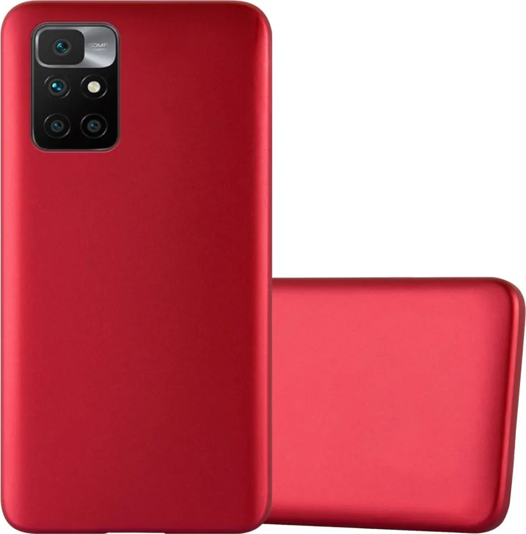 Cadorabo Hoesje geschikt voor Xiaomi RedMi 10 in METALLIC ROOD