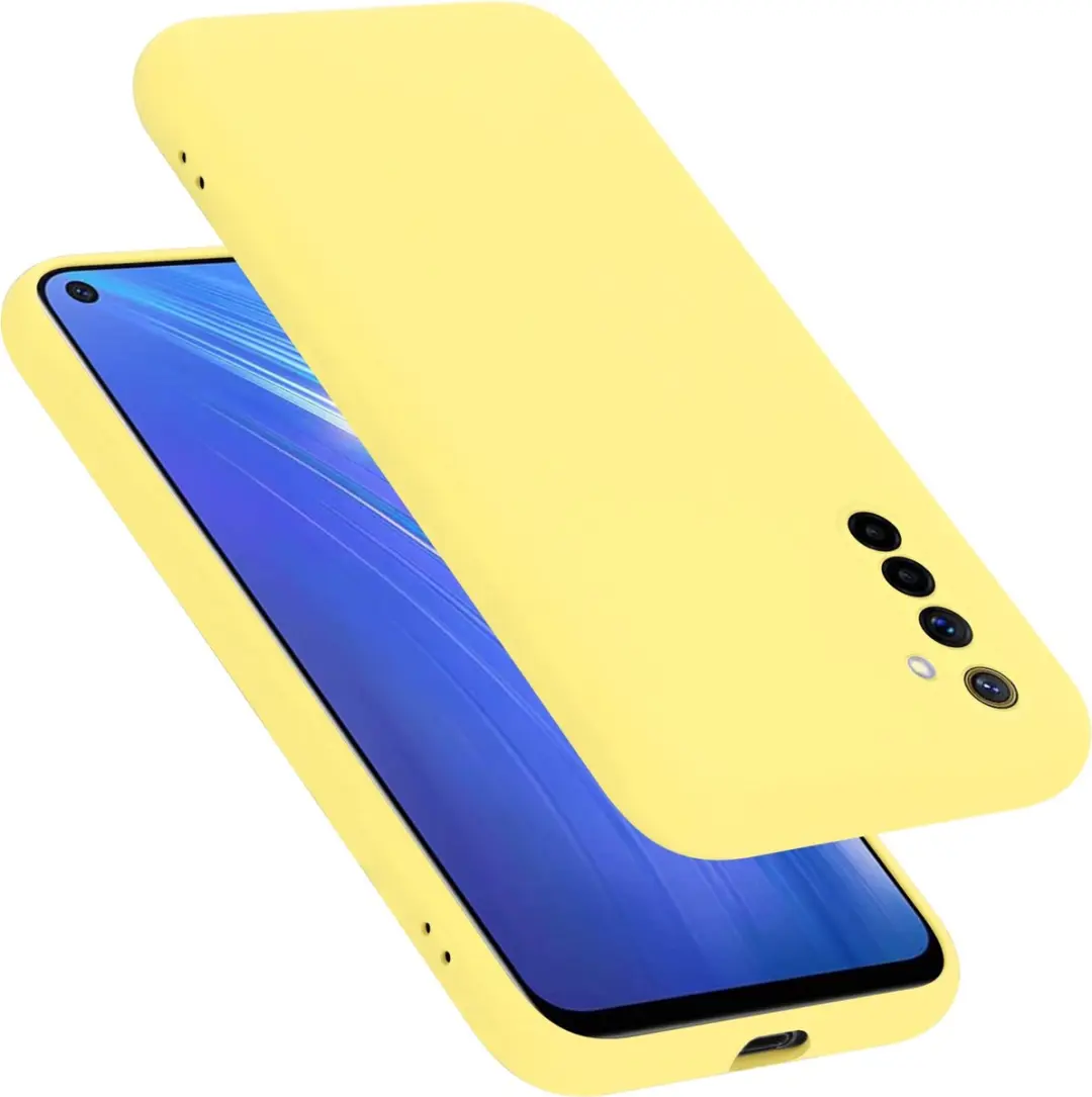 Cadorabo Hoesje geschikt voor Realme 6 4G / 6s in LIQUID GEEL