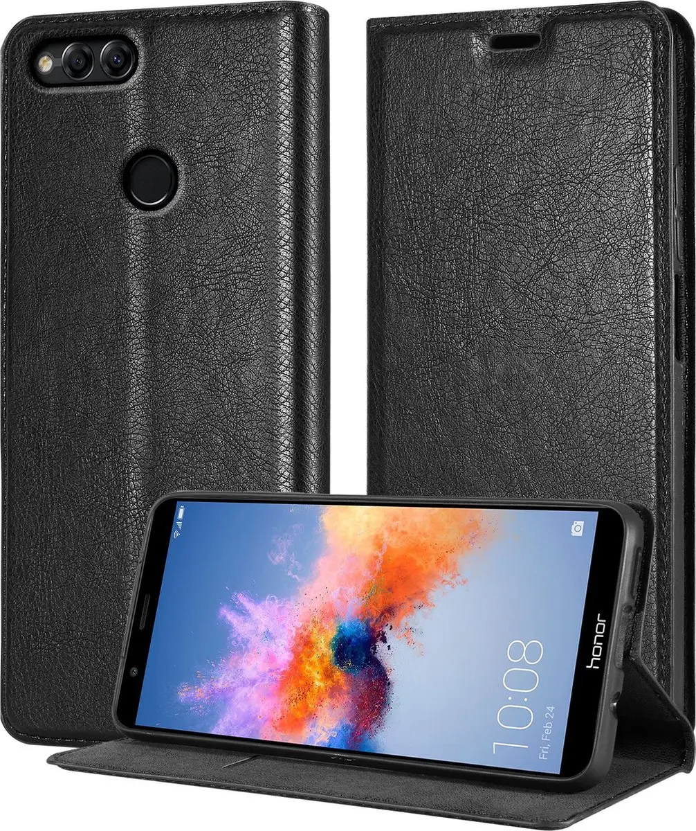 Cadorabo Hoesje geschikt voor Honor 7X in ZWARTE NACHT