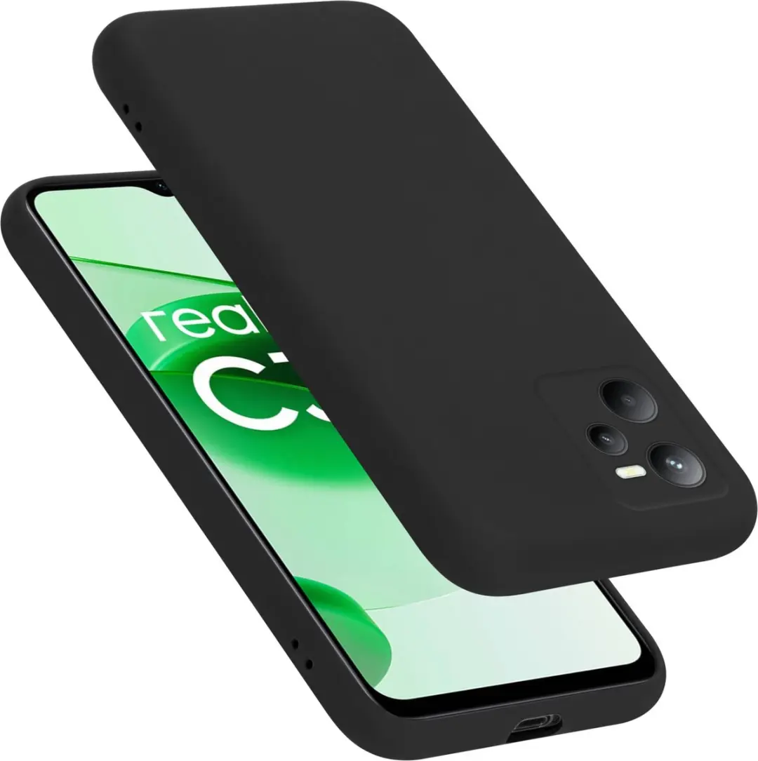 Cadorabo Hoesje geschikt voor Realme C35 / Narzo 50A PRIME in LIQUID ZWART