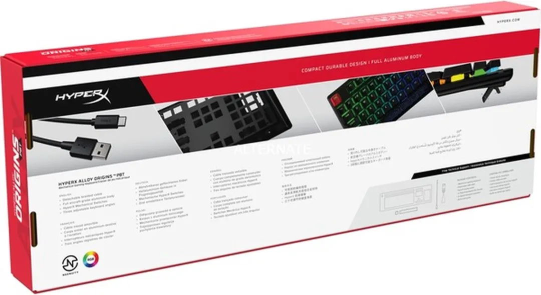 HyperX Alloy Origins PBT Gaming Toetsenbord - Blauw - afbeelding 6 van 6