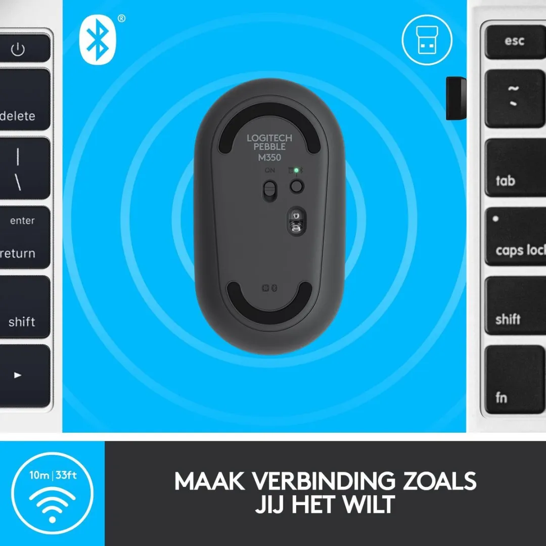 Logitech Pebble M350 Draadloze Muis - Zwart