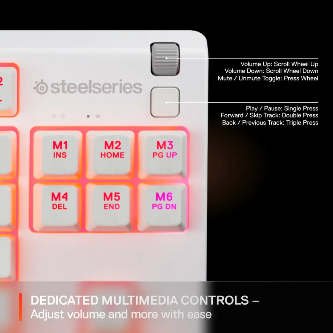 SteelSeries Apex 3 TKL 64908 Gaming Toetsenbord - Wit