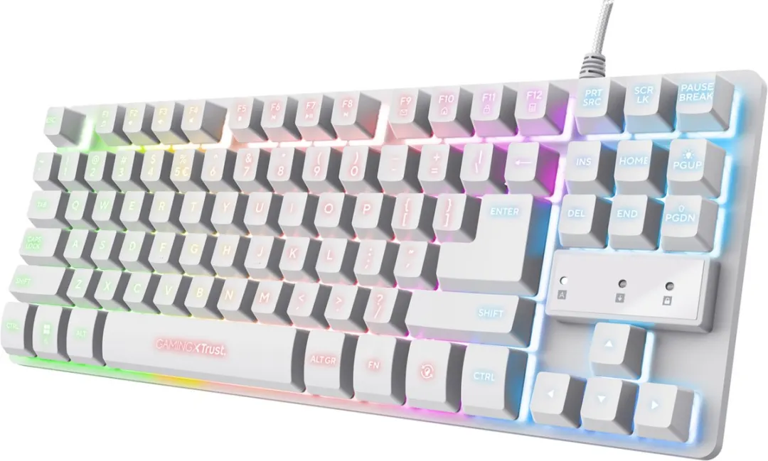 Trust GXT 833W Thado Gamingtoetsenbord TKL - Wit - afbeelding 6 van 6