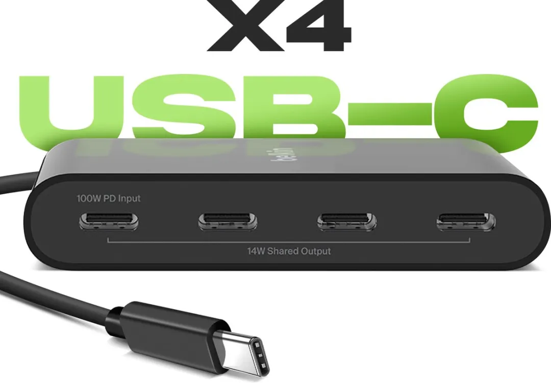 Belkin AVC018BTBK USB-Hub - 4 Poorten - Zwart - afbeelding 6 van 6