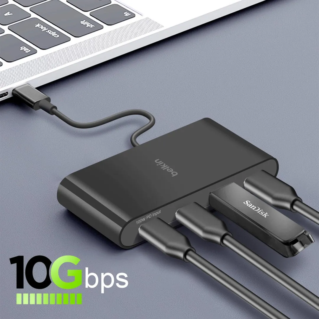 Belkin AVC018BTBK USB-Hub - 4 Poorten - Zwart
