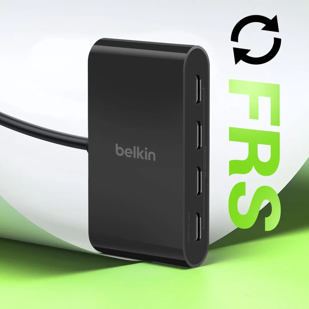 Belkin AVC018BTBK USB-Hub - 4 Poorten - Zwart