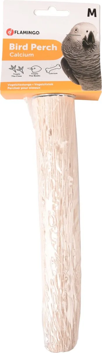 Flamingo Vogel Calcium Zitstok Wit 22.5cm