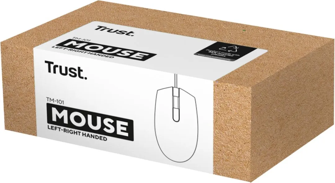Trust TM-101 Ambidextre USB Optische Muis 1200 DPI - Zwart