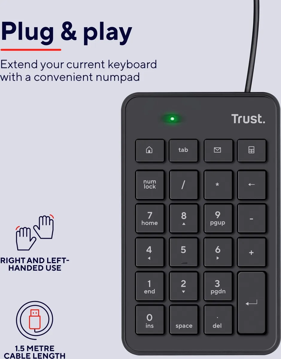 Trust Xalas Numpad 22221 - Zwart