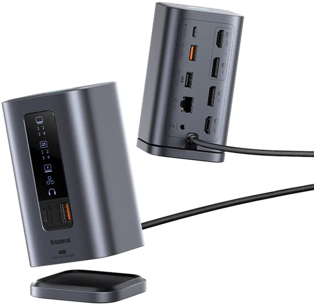 Baseus Spacemate USB-C Hub B00568101813-00 - 11 Poorten Grijs