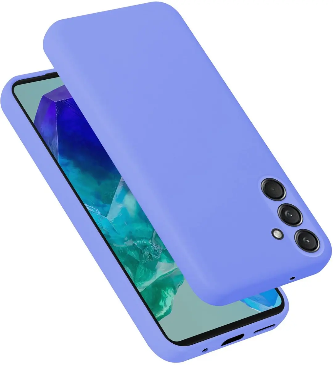 Cadorabo Hoesje geschikt voor Samsung Galaxy M55 Case in Liquid Lichte Paars Bes