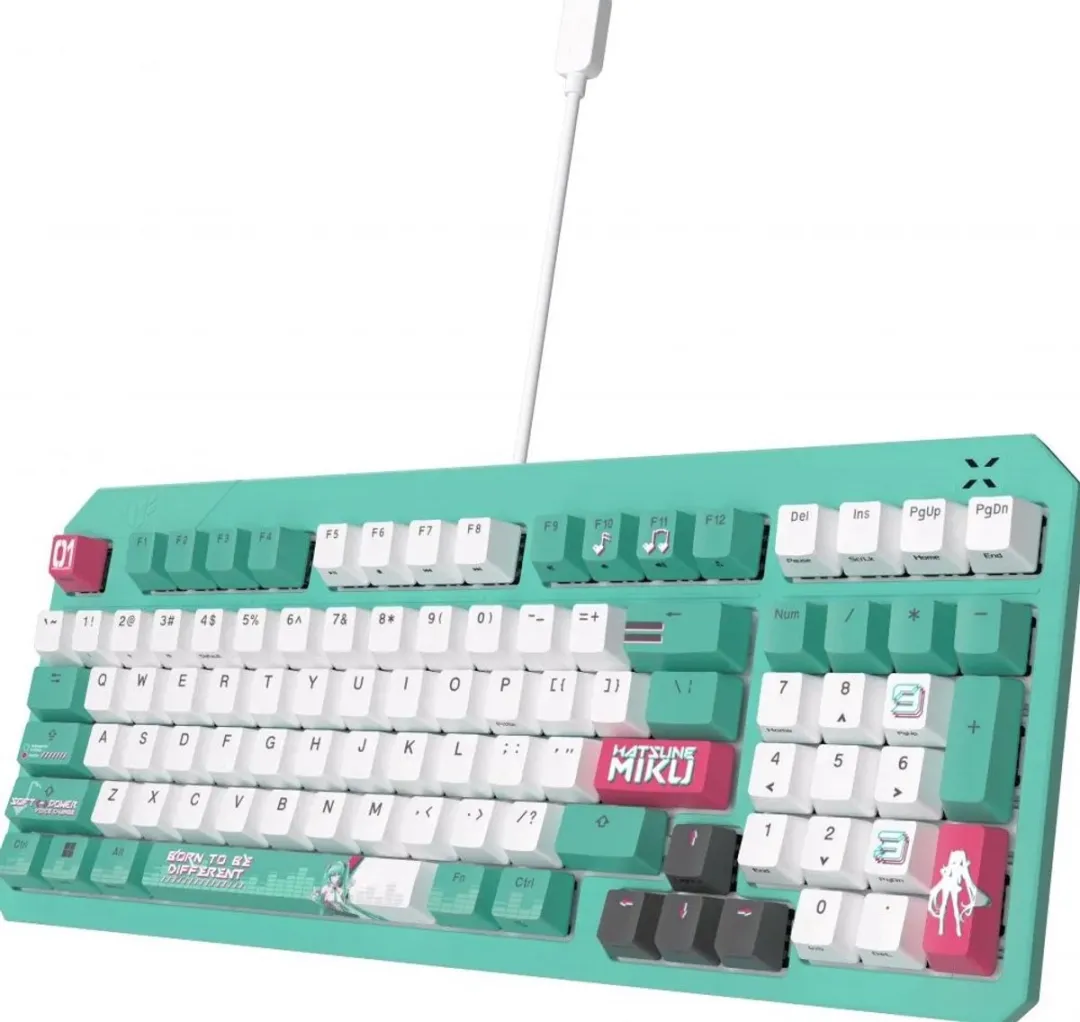 ASUS TUF Gaming K3 Gen II Hatsune Miku Edition Toetsenbord - Blauwroze
